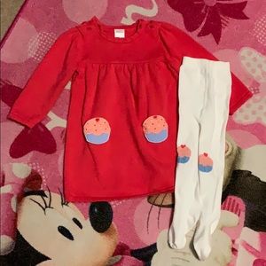 Gymboree Sweater dress with matching tights
